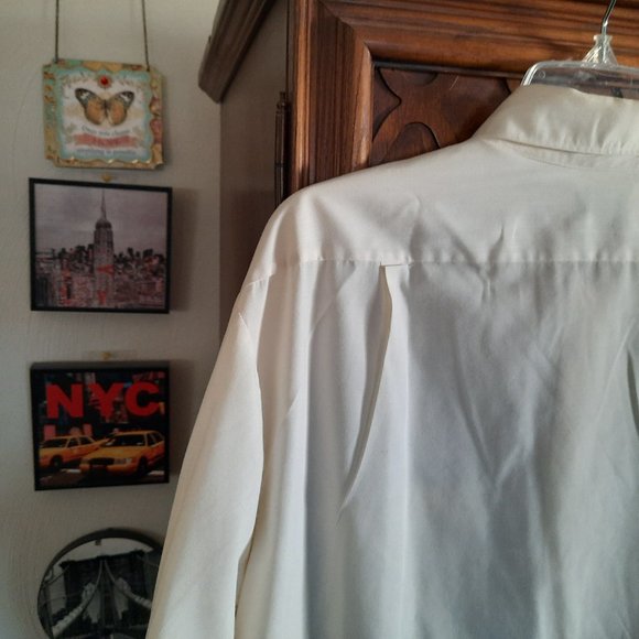 🌟FREE with purchase🌟 Off White Long Sleeve Button Down Formal Shirt - Size L - Picture 11 of 15